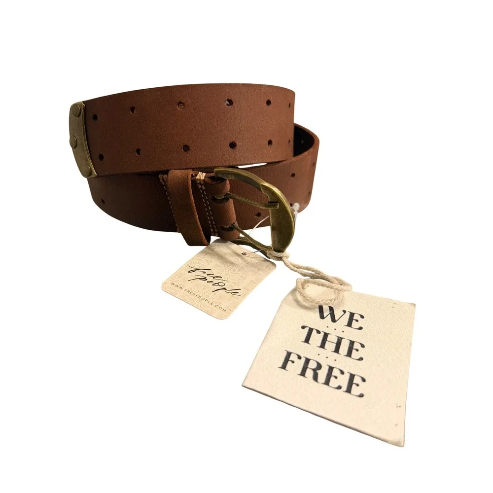 419. Free People We the Free Double Cross Belt Women's Belts Cognac Size SM-MD